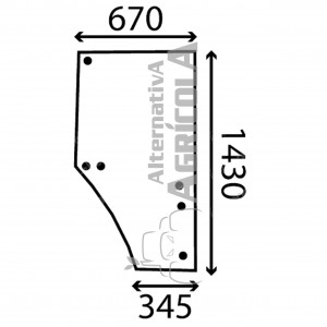 Cristal de puerta Derecha Tractor John Deere S/6000-6010-6020