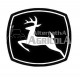Emblema frontal original John Deere Negro/Blanco